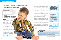 Thumb Sucking - Dear Doctor Magazine